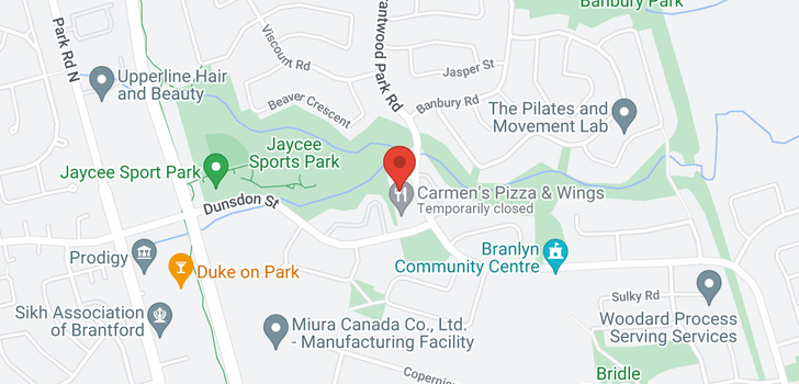 map of 160 Brantwood Park Road